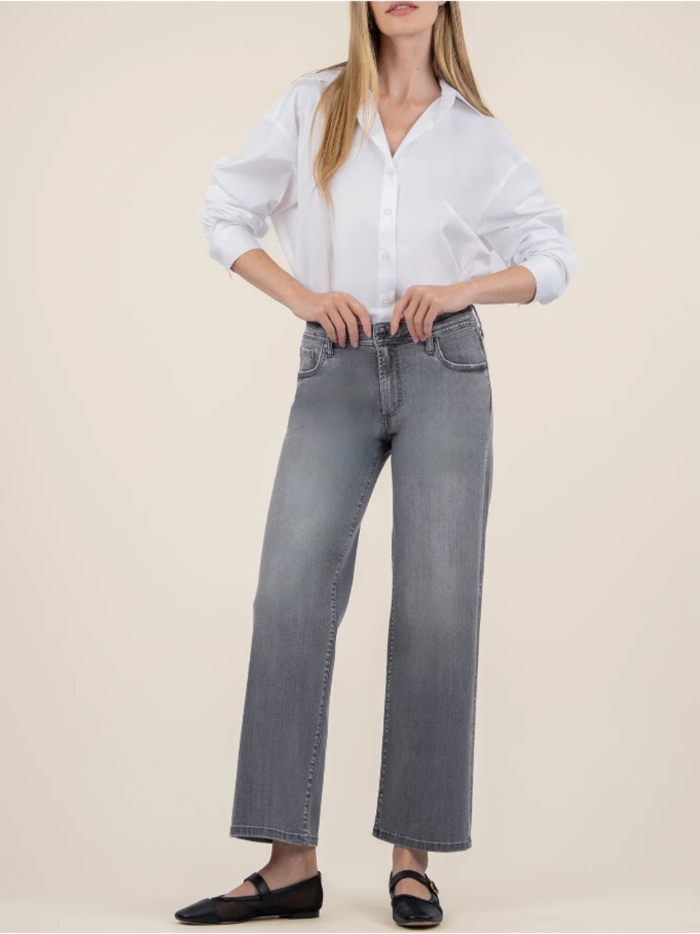 KUT from the Cloth Charlotte Mid-Rise Wide Leg - Explained W/Grey Base Wash 6